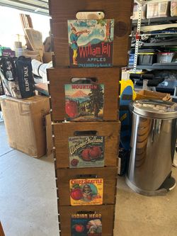 Retro wooden apple crates