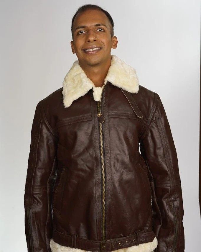 B3 BOMBER REAL SHEEP SKIN LEATHER JACKET 