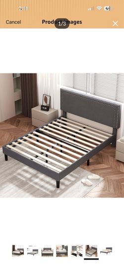 Twin grey bed frame