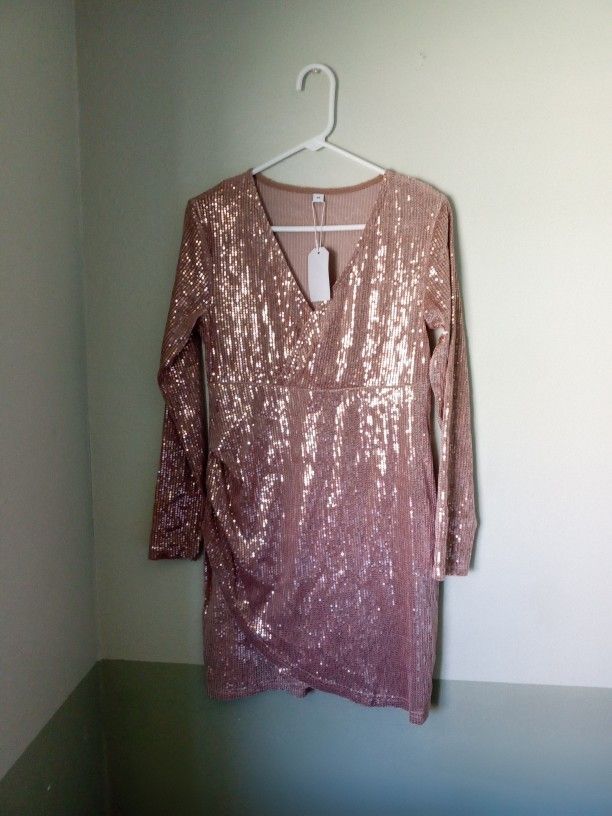 Glitter Gold Sequin Dress