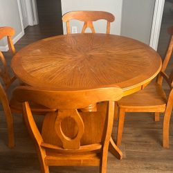 Solid Wood Table and 4 Chairs