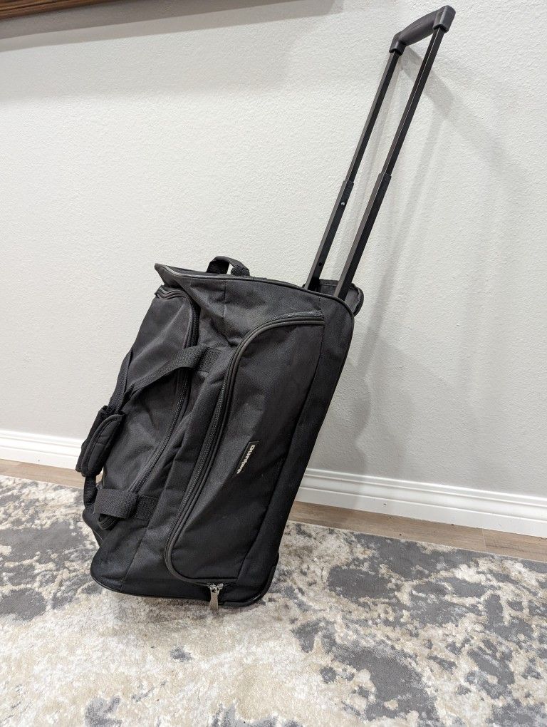 Dejuno Medium Size Rolling Duffle Bag Carry-on Size Black Luggage