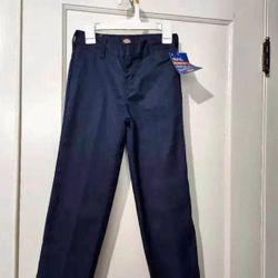 Dickies Boys School Uniform Boy’s Flat Front Classic Pant Size 12 NAVY