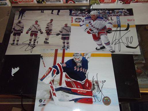 N.Y. RANGERS Autographed Photos, Oversized Cards & Magazine Page (x12)