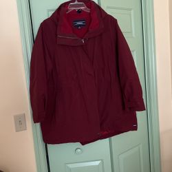 Lands End Plus 3X Burgundy Parka 