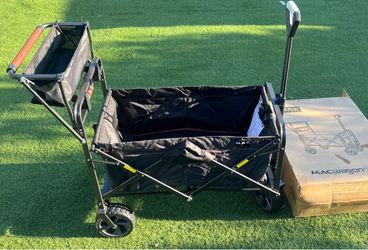 Mac Sports Deluxe Push cart Pull Folding Wagon with Brakes heavy duty all terrain