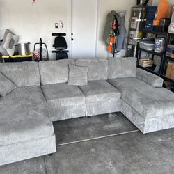 Grey U Shaped Couch