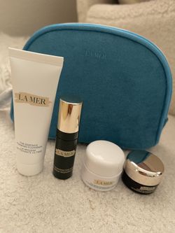 La Mer Skincare Deluxe Mini Set (Cleanser + Serum + Cream + Eye) with Pouch – New (3 Sets)