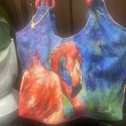  Leoma Lovegrove Flamingo Print Vegan Leather Bag 