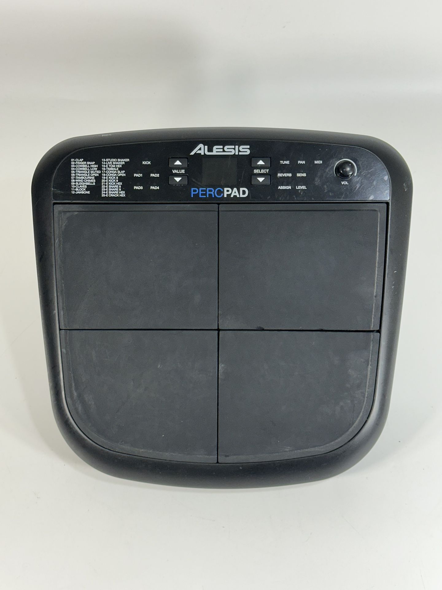 Alesis PercPad ~ 4-Pad Electronic Percussion Drum Machine ~ No Power Supply