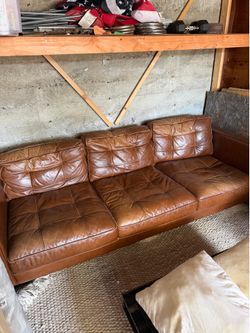 Vintage Full-Grain Leather Sofa