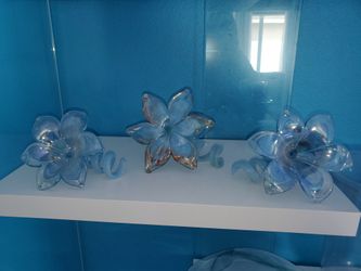 3 Single Glass Flowers