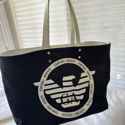 Armani canvas tote bag, Like new