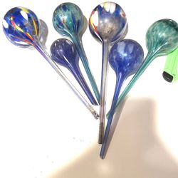 Vintage Glass Watering Globes Lot Of 6