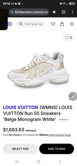 LOUIS VUITTON-(WMNS) LOUIS VUITTON Run 55 Sneakers 'Beige Monogram White'Women's