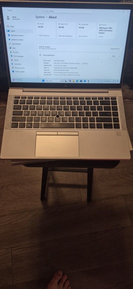HP Elitebook G8 845 Ryzen 5 Pro 5650U 16GB RAM 256 GB SSD
