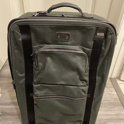Tumi Olive Green W/orange Trim 2 Wheeled Used Rolling Carry On Please Check Pics