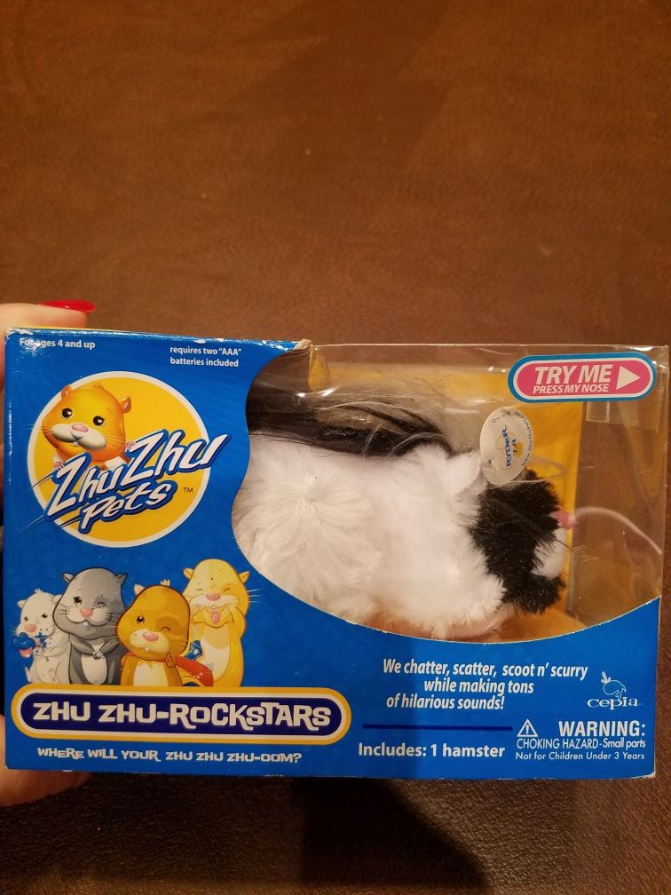 Zhu Zhu Pets Rock Star Hamster - Roxie Pink Long Hair $10