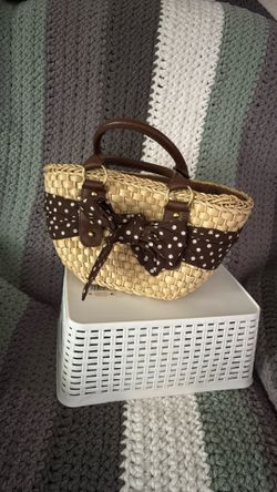 Hand Bag Straw Studios Drawstring