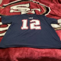 Majestic Adult Teeshirt Number 12 Brady Size XL 