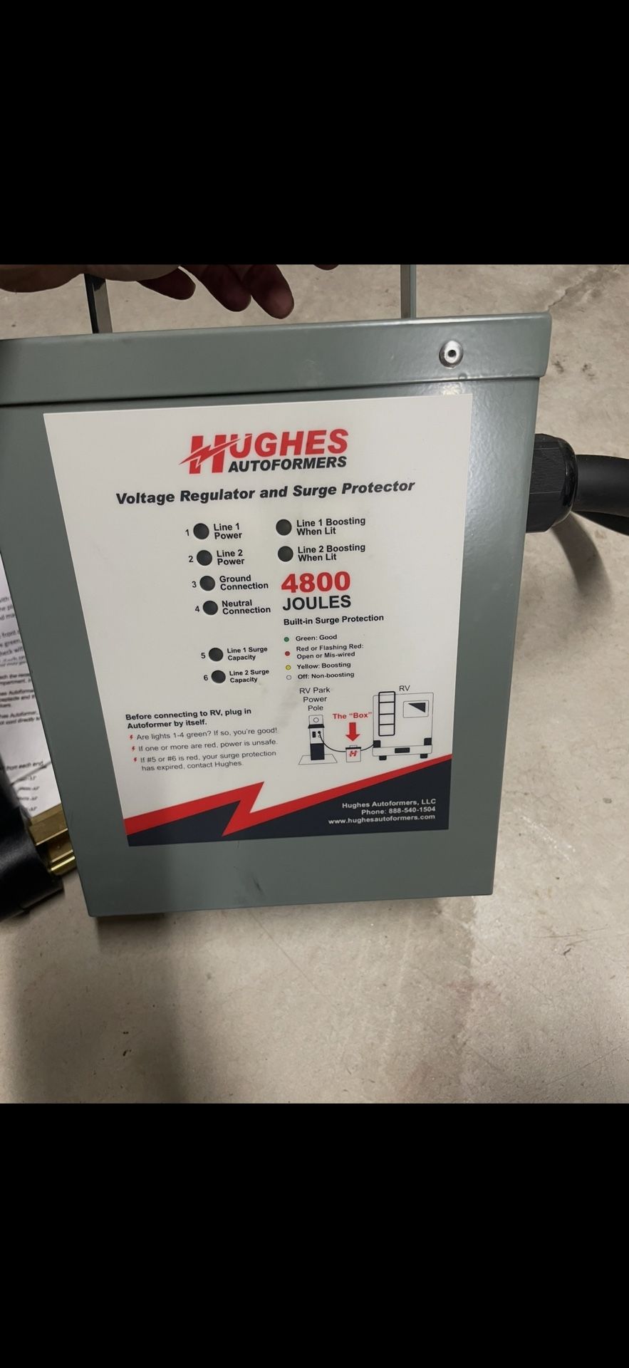 ⚡ Hughes Autoformer RV Voltage Regulator & Surge Protector – 4800 Joules