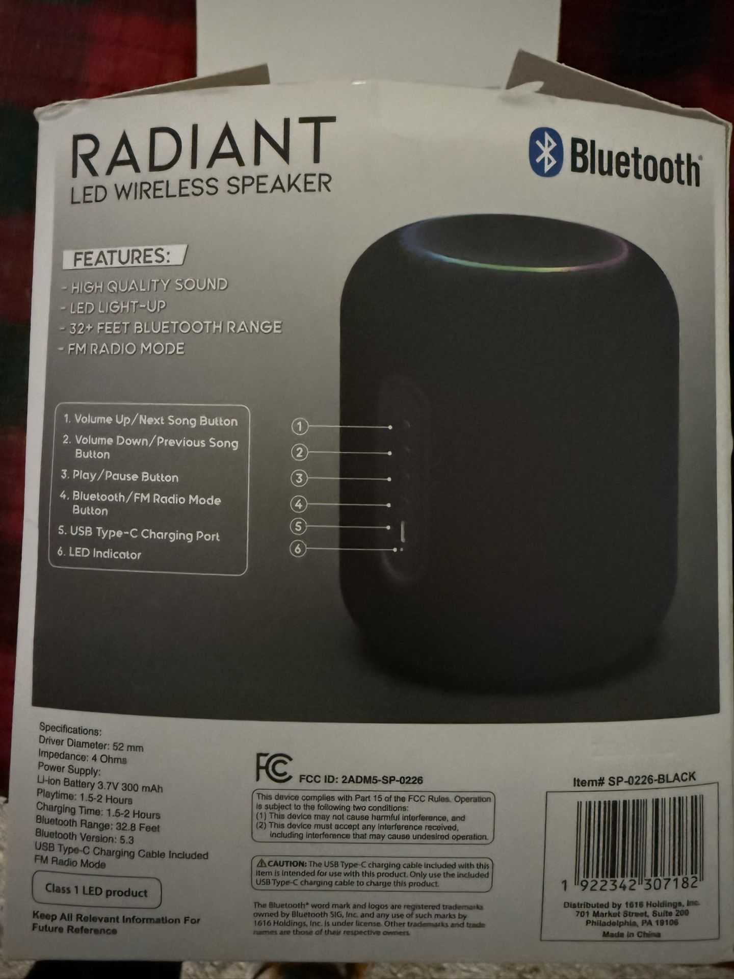 Radiant LED wireless Speaker