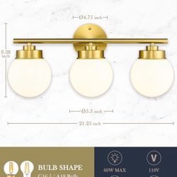 Gold Bathroom Vanity Light Fixtures