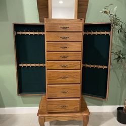 Jewelry armoire hutch cabinet