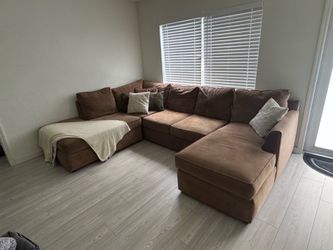 Brown modular couch