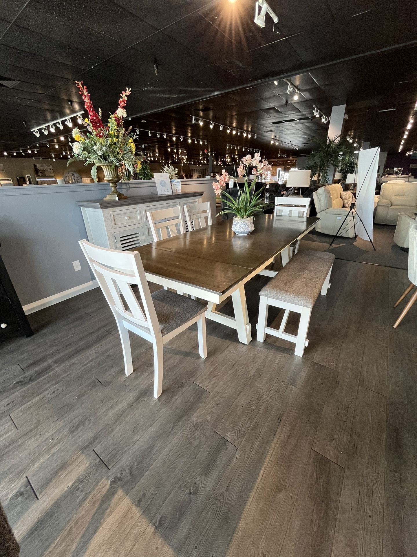 Grey/beige 6PC Dining Table Set