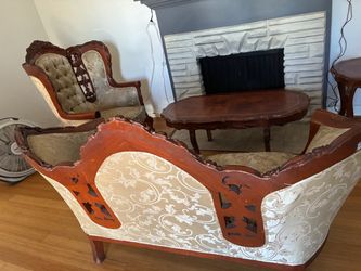 Ornate Carved Wood Accent Chair/ sofa