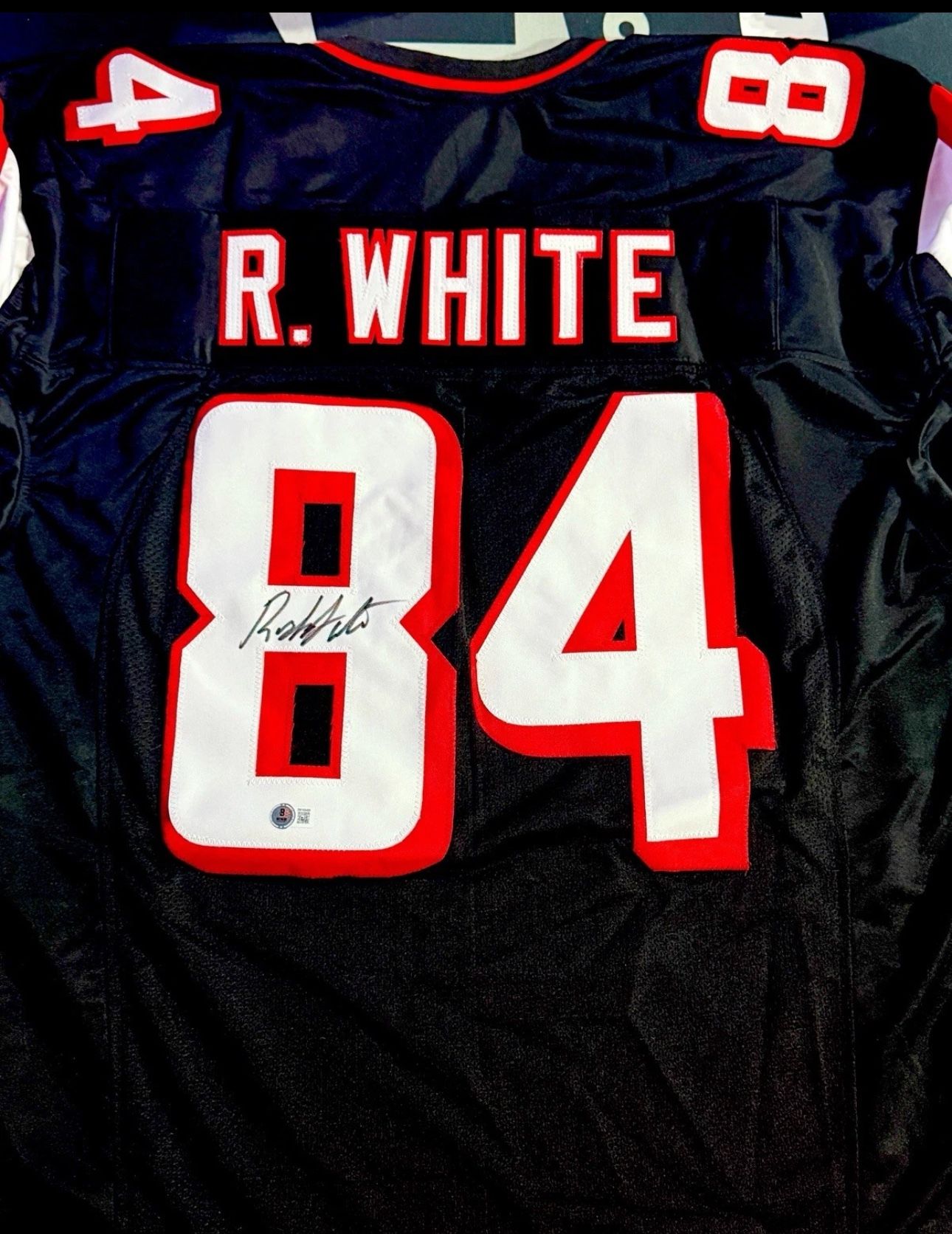 Atlanta Falcons Roddy White Signed Autographed Custom Jersey COA Beckett