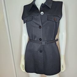  Breeches 100% Wool Sleevless Belted Button Vest Size 6