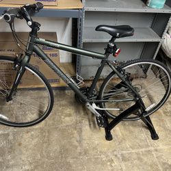 bicycle and a base for exercising at home