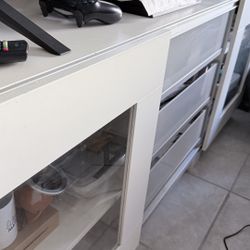 Console TV Table White And Gray 