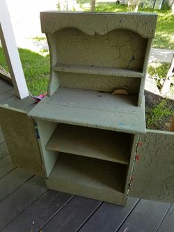 Sweet vintage child's kitchen cabinet