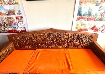Hand carved wooden living room chairs