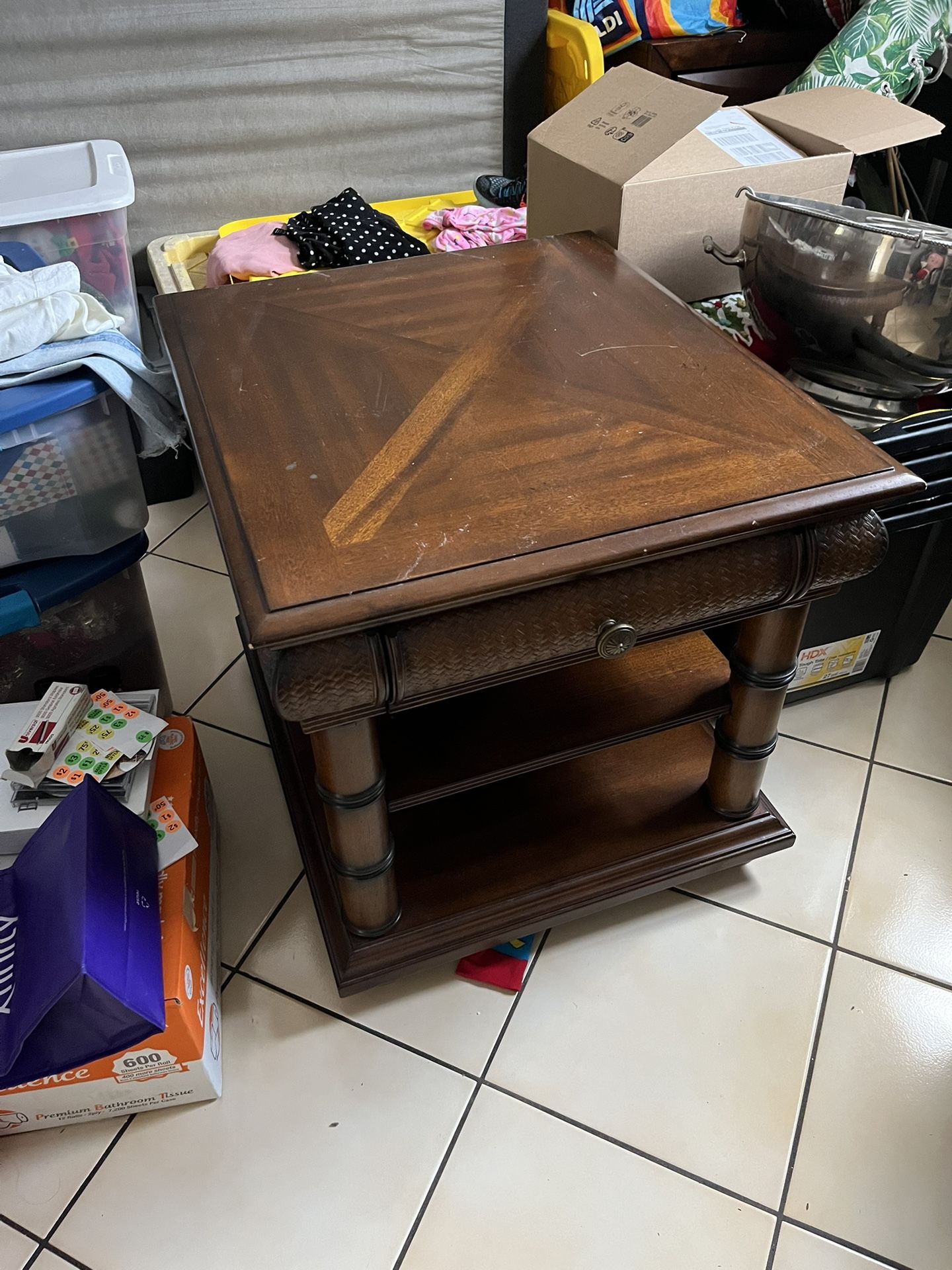 Cindy Crawford Home Key West Tobacco End Table Furniture Wood