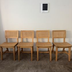 Tormod Cane Dining Chairs x4