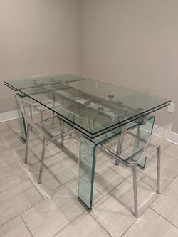 COMEDOR MODERNO DE VIDRIO + 6 SILLAS — EXCELENTE ESTADO ✨
