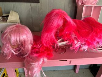 Pink Party Wigs + Sunglasses