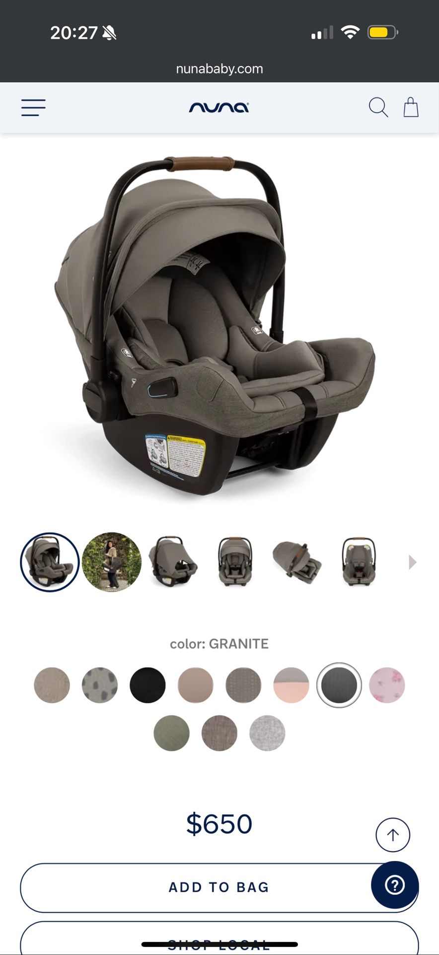 nuna baby car seats