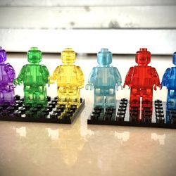 6 Lego Custom Transparent Minifigures