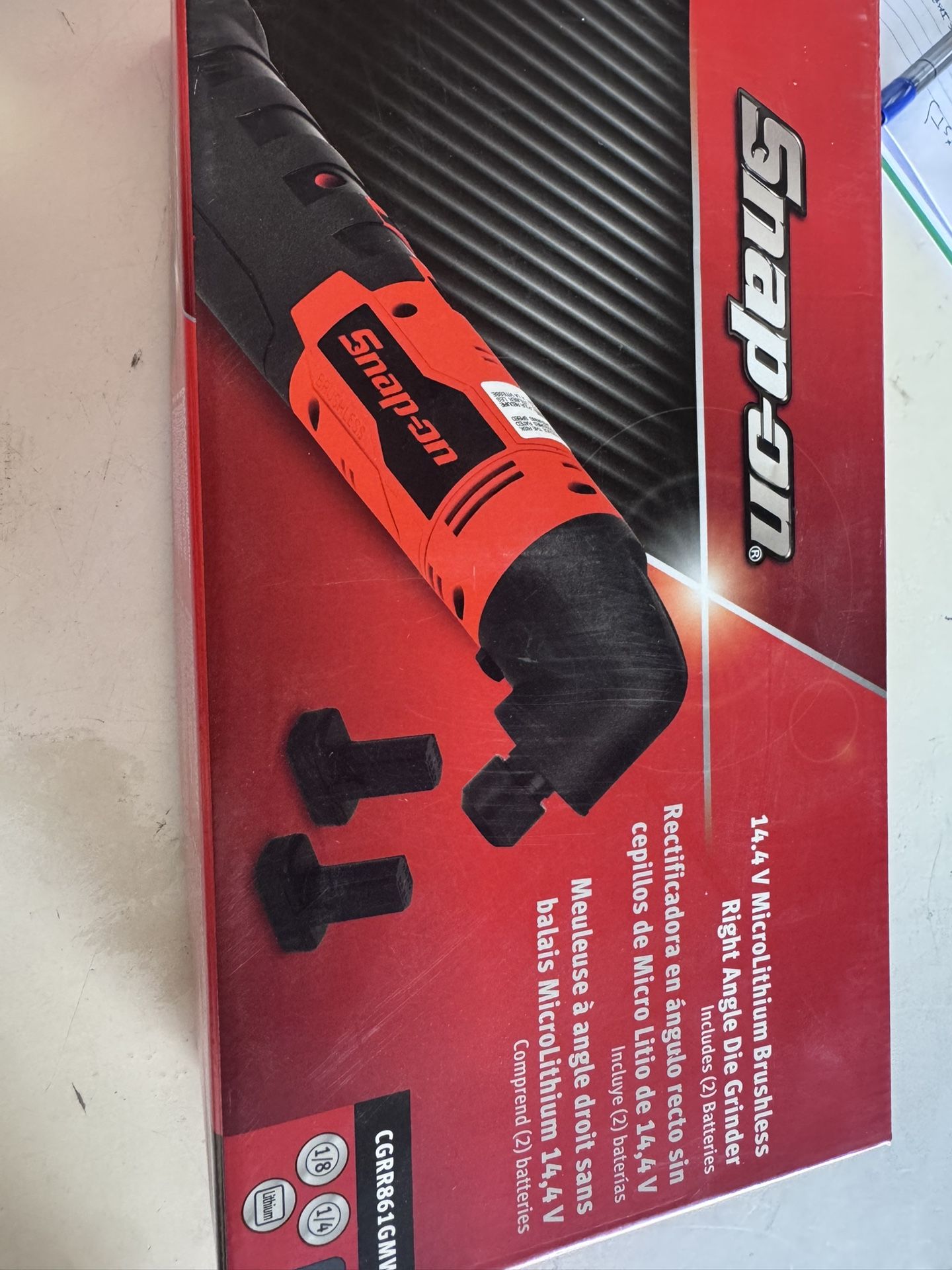 Snap-on 14.4 V Micro Lithium Brushless Right Angle Die Grinder (includes (2) Batteries)