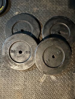 50 lb Cast Iron Weight Plates Set
