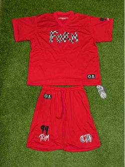Red Chrome Jersey Set (Tshirt And Shorts)