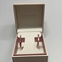 Chrystina genuine crystal hoop earrings