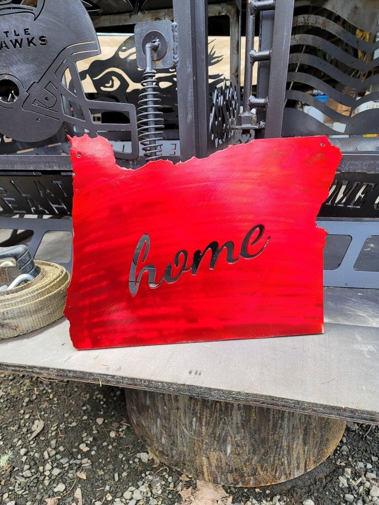 Oregon Home Aluminum Sign Not Metal Art Wall Art Home Decor Decorative Decorations Yard Art