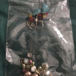 Two Sets Of Nice Real Turquoise And Pearls Earrings Only $30 Firm