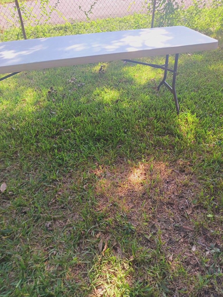 I Have 4  Foldable Tables  They Are 8 ft Long And 1 Of 6 Ft Long Some Have A Little Damage On The Side 